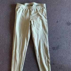 Green Leggings with ties At Bottom